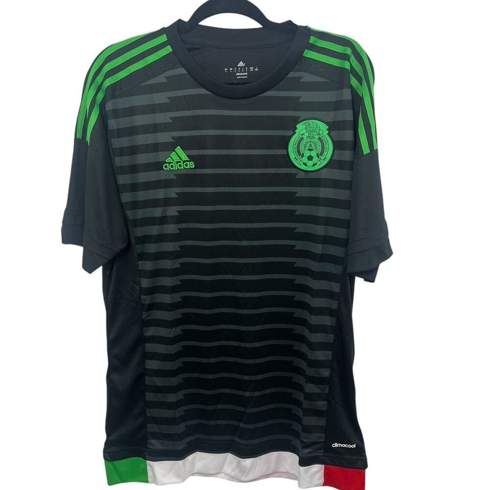 MEXICO 2015 2016 HOME FOOTBALL SHIRT SOCCER JERSEY ADIDAS MENS LARGE New